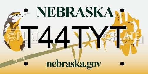 T44TYT Nebraska License Plate