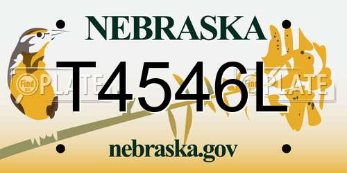 T4546L Nebraska License Plate