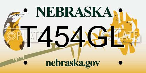 T454GL Nebraska License Plate