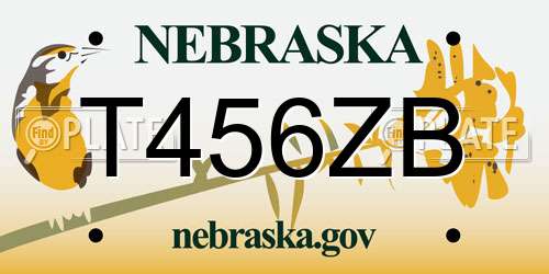 T456ZB Nebraska License Plate