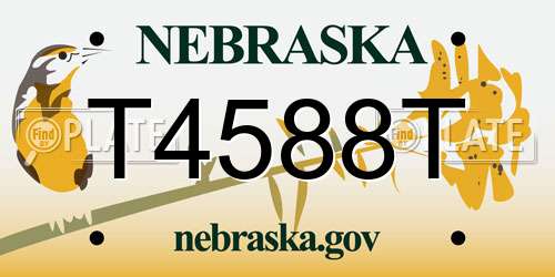 T4588T Nebraska License Plate