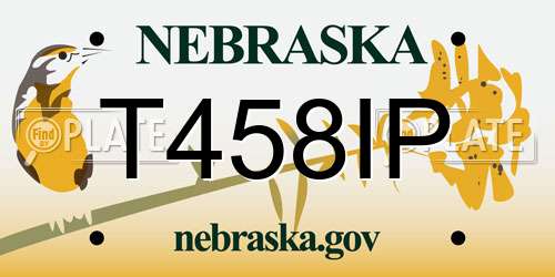 T458IP Nebraska License Plate
