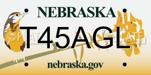 T45AGL Nebraska License Plate