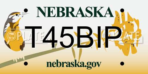T45BIP Nebraska License Plate
