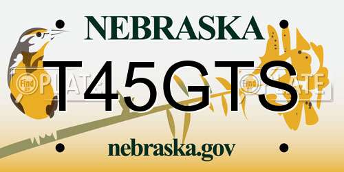 T45GTS Nebraska License Plate
