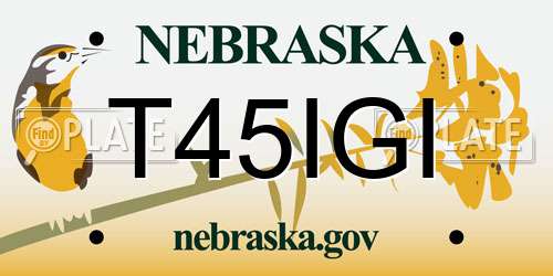 T45IGI Nebraska License Plate