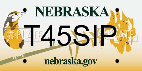 T45SIP Nebraska License Plate