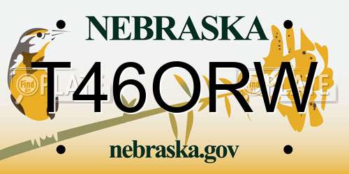 T46ORW Nebraska License Plate