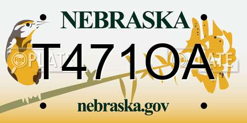 T471OA Nebraska License Plate