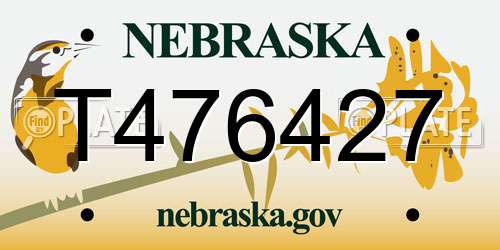 T476427 Nebraska License Plate