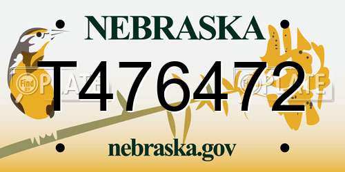 T476472 Nebraska License Plate
