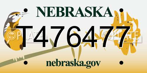 T476477 Nebraska License Plate
