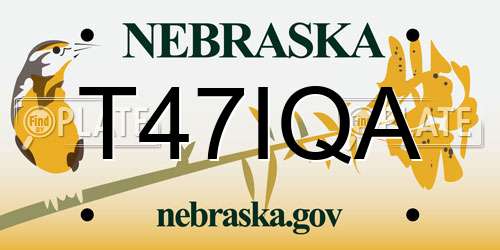 T47IQA Nebraska License Plate