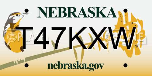 T47KXW Nebraska License Plate