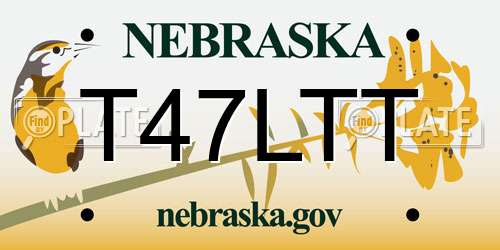 T47LTT Nebraska License Plate