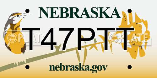 T47PTT Nebraska License Plate