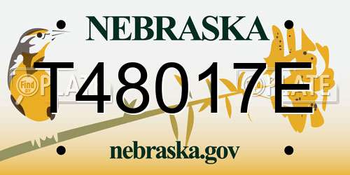 T48017E Nebraska License Plate