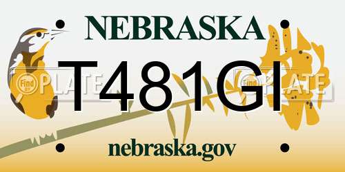 T481GI Nebraska License Plate