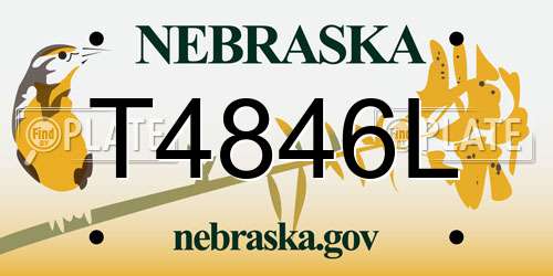 T4846L Nebraska License Plate