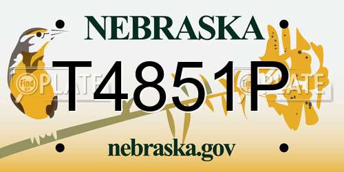 T4851P Nebraska License Plate