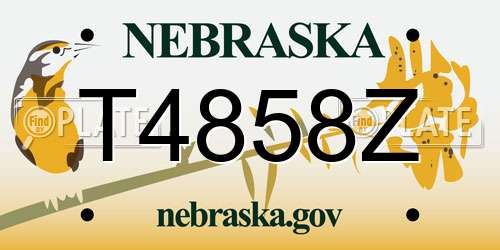 T4858Z Nebraska License Plate