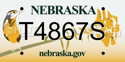 T4867S Nebraska License Plate