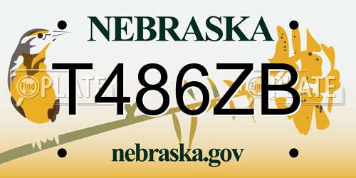 T486ZB Nebraska License Plate