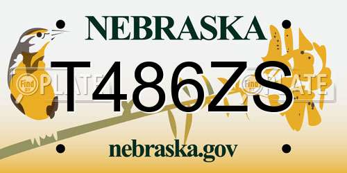 T486ZS Nebraska License Plate