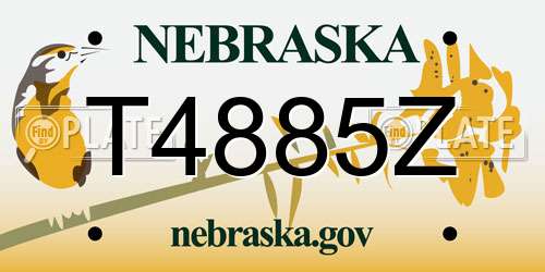 T4885Z Nebraska License Plate