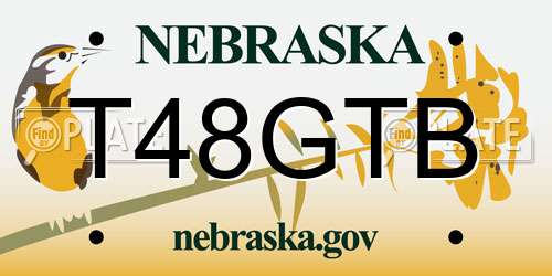T48GTB Nebraska License Plate