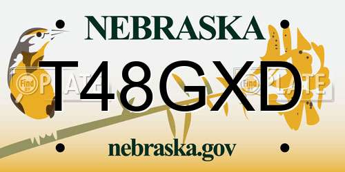 T48GXD Nebraska License Plate