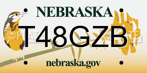 T48GZB Nebraska License Plate