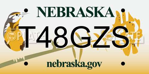 T48GZS Nebraska License Plate