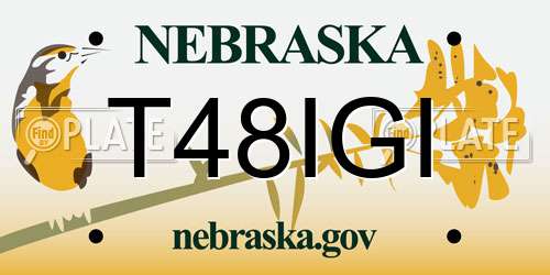 T48IGI Nebraska License Plate