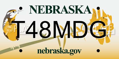 T48MDG Nebraska License Plate