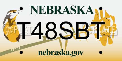 T48SBT Nebraska License Plate