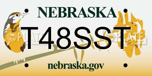 T48SST Nebraska License Plate