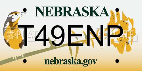 T49ENP Nebraska License Plate