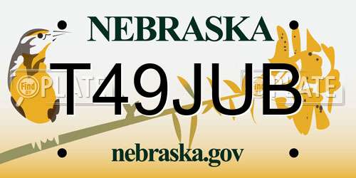 T49JUB Nebraska License Plate