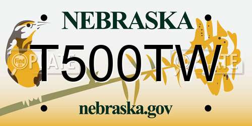 T500TW Nebraska License Plate