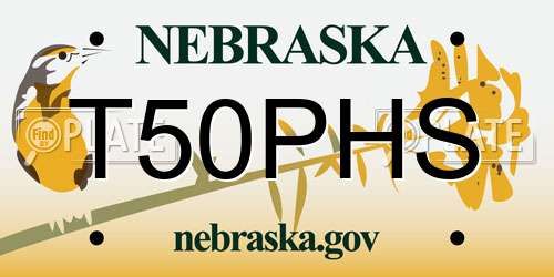 T50PHS Nebraska License Plate