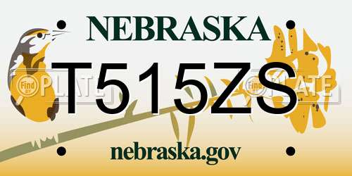 T515ZS Nebraska License Plate