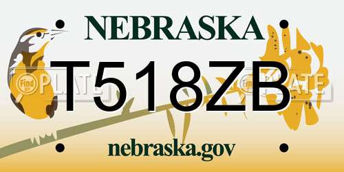 T518ZB Nebraska License Plate