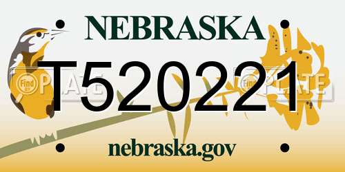 T520221 Nebraska License Plate