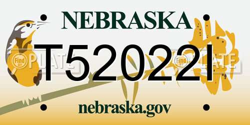 T52022I Nebraska License Plate