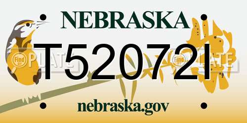 T52072I Nebraska License Plate