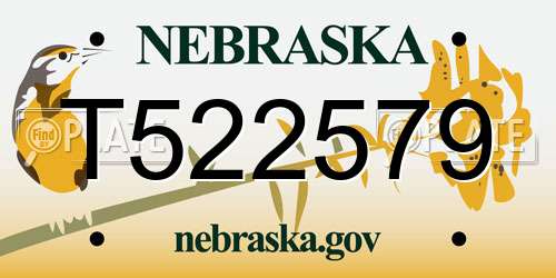 T522579 Nebraska License Plate