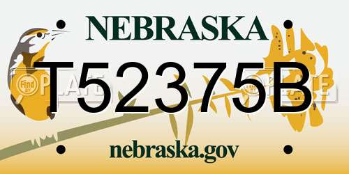 T52375B Nebraska License Plate