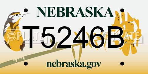 T5246B Nebraska License Plate