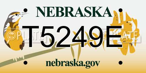 T5249E Nebraska License Plate